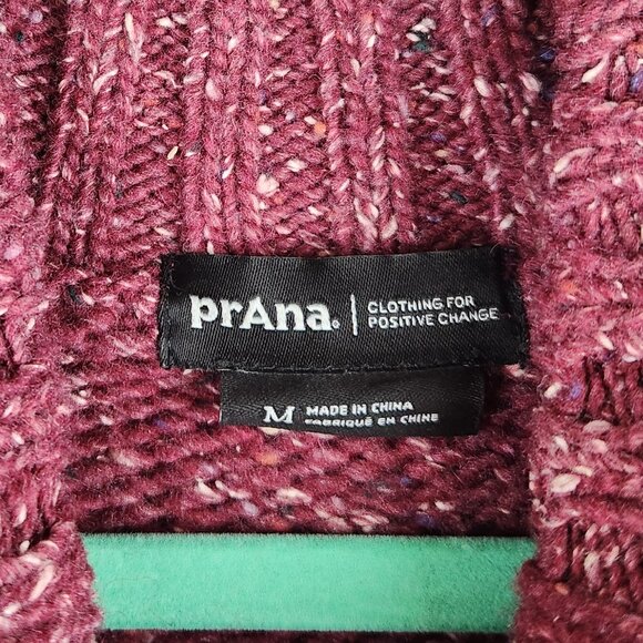 Prana Ibid Chunky Knit Wool Silk Blend Mockneck Tunic Sweater sz M - Picture 10 of 13